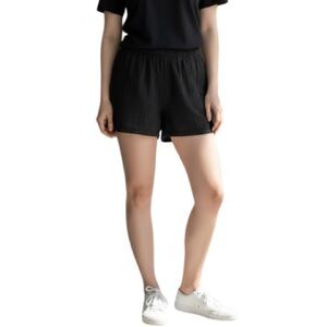 Old Navy Demi Double Weave Gauze High Waist Shorts Black Jack Elastic Waistbnd M